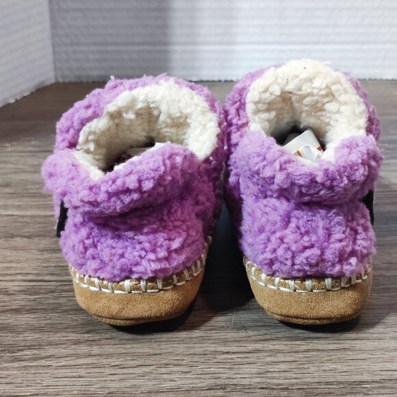 L.L.Bean Toddler Cozy Slipper Boots size 5-6 light purple colour leather sole - Picture 5 of 11